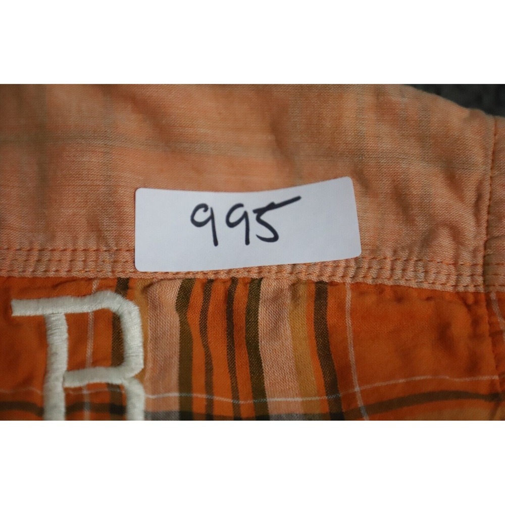 Rocawear Shirt Mens 3XL Black Orange Plaid Western Hip Hop Streetwear Button-Up - Picture 13 of 13